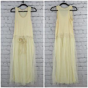 Women's Tank Maxi Dress w/ Mesh Overlay